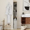 MOEPISY 72 inch Tall Slim Storage Cabinet, 6-Tier Narrow Freestanding Bathroom Cabinet with 1 Door and 2 Adjustable Shelves - 3 of 4