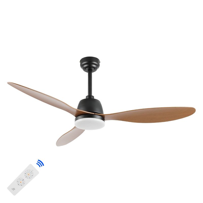 52" 1-Light Audie Iron 6-Speed Propeller Integrated LED Ceiling Fan - JONATHAN Y, 5 of 16