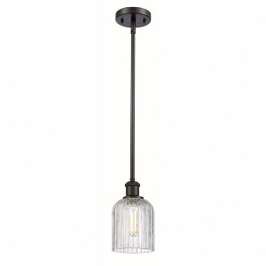 Bridal Veil - 1 Light Stem Hung Mini Pendant In Art Deco Style-9 Inches Tall and 5 Inches Wide - 1 of 1
