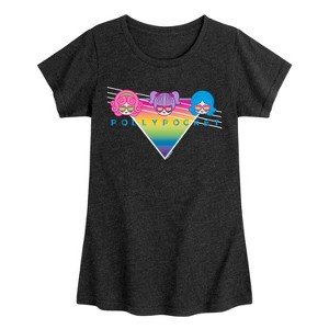 Girls' - Polly Pocket - Rainbow Doll Heads Fitted Short Sleeve Graphic T-Shirt - 1 of 4