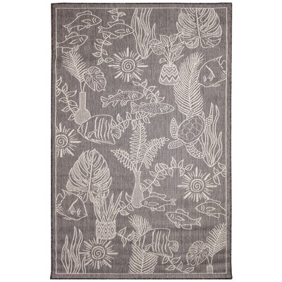 Liora Manne Carmel  Indoor/Outdoor Rug  Black..