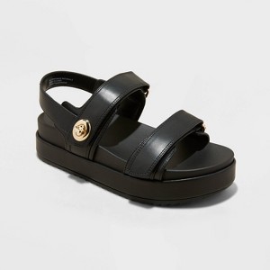 Women's Tanner Platform Double Band Sandals - A New Day™ - 1 of 4