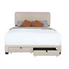 Queen Size Upholstered Bed Framewith Storage and Adjustable Headboard,Bed Frame Platform with 2 Drawers, No Box Spring Required - 3 of 4