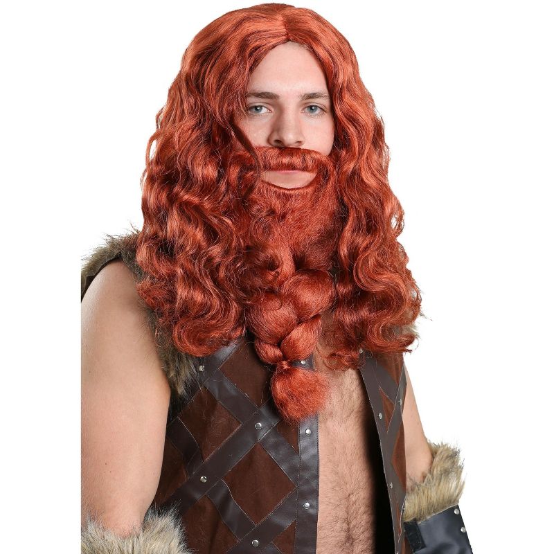 HalloweenCostumes.com  Men  Red Viking Wig and Beard Set for Men, Red, 1 of 2
