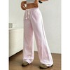Coolmee Women Striped Pants High Waisted Wide Leg Fashion Drawstring Elastic High Waist Casual Flowy Pants - 2 of 4