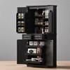 Kitchen Pantry Cabinet with 3 Pull-Out Shelves, 2 Drawers & 6 Door Racks, Tall Freestanding Storage Cupboard with Adjustable Shelves for Kitchen - 2 of 4