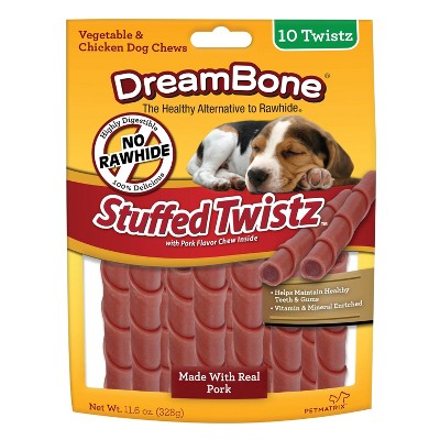 DreamBone Stuffed Pork Twists Dry Dog Treats - 10ct