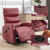Heat Massage Manual Recliner Chair with Rocker and Swivel in Fabric for Living Room - 4 of 4