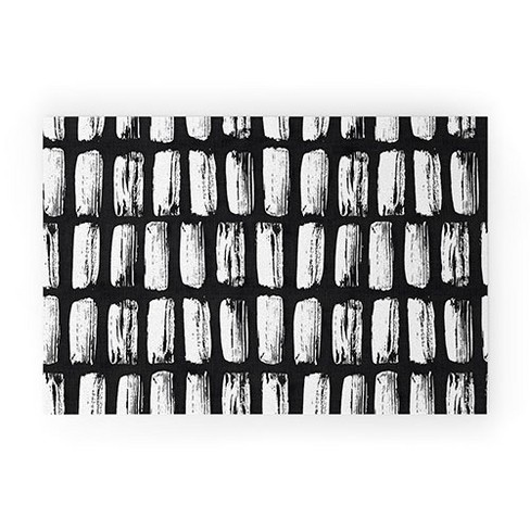 Emanuela Carratoni Black and White Texture Welcome Mat - Deny Designs - image 1 of 3