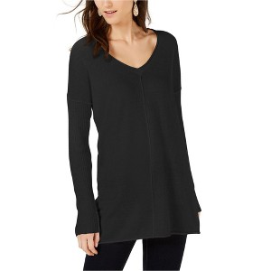 I.N.C International Concepts Womens Center Seam Tunic Sweater, Black, Small - 1 of 1