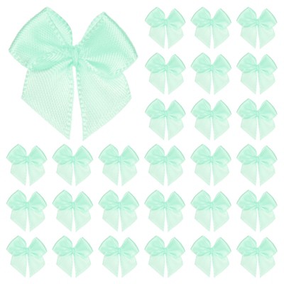 Unique Bargains Polyester Checkered Mini Satin Craft Ribbon Bow 1x1 Inch 200 Pcs