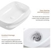SEVOBAL Bathroom Sinks Modern Rectangular Ceramic Vessel Sink No Faucet Hole with Drain for Vanity and Powder Room, White, 26.9"*20.2"*9.2" - 2 of 4