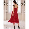 INSPIRE CHIC Women's Sleeveless Spaghetti Strap Floral Mesh A-Line Midi Dress - 4 of 4