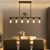 PAKOKULA Modern 6 light Black Linear Kitchen Island Chandelier Farmhouse Hanging Pendant Light - 2 of 4