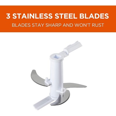 Compact White and Clear Manual Food Chopper with Stainless Steel Blades