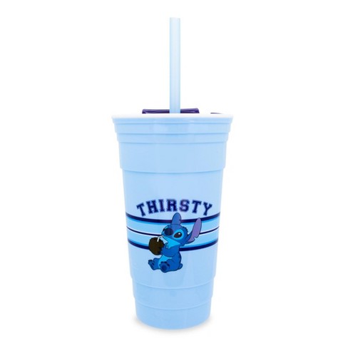 Disney Store Lilo & Stitch STITCH Tumbler with Color Changing Straw New!