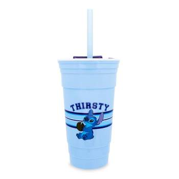Silver Buffalo Disney Lilo & Stitch "Thirsty" Tumbler With Lid and Straw | Holds 32 Ounces