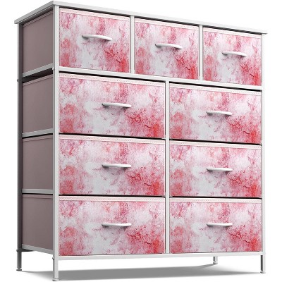 Sorbus Dresser with 9 Drawers - Furniture Storage Chest Tower Unit for Bedroom, Closet, etc - Steel Frame, Wood Top, Fabric Bins