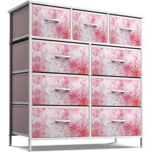 Sorbus Dresser with 9 Drawers - Furniture Storage Chest Tower Unit for Bedroom, Closet, etc - Steel Frame, Wood Top, Fabric Bins - 1 of 4