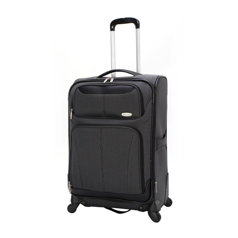 Skyline Softside Medium Checked Spinner Suitcase - Gray, 3 of 11