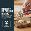Garlic Press Set, Garlic Mincer with Silicone Peeler and Cleaning Brush, Easy Squeeze Ergonomic Handle, Rust Proof & Dishwasher Safe Garlic Crusher - 2 of 4
