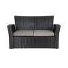 WestinTrends 4 Piece Conversation Outdoor Patio Sofa Set with Square Fire Pit Table - 3 of 4