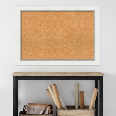 Eva White Gold Framed Natural Cork Bulletin Board