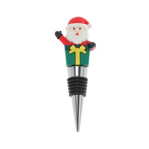 Unique Bargains Santa Claus Bottle Stopper Zinc Alloy ABS Silicone 1 Pc - 1 of 3