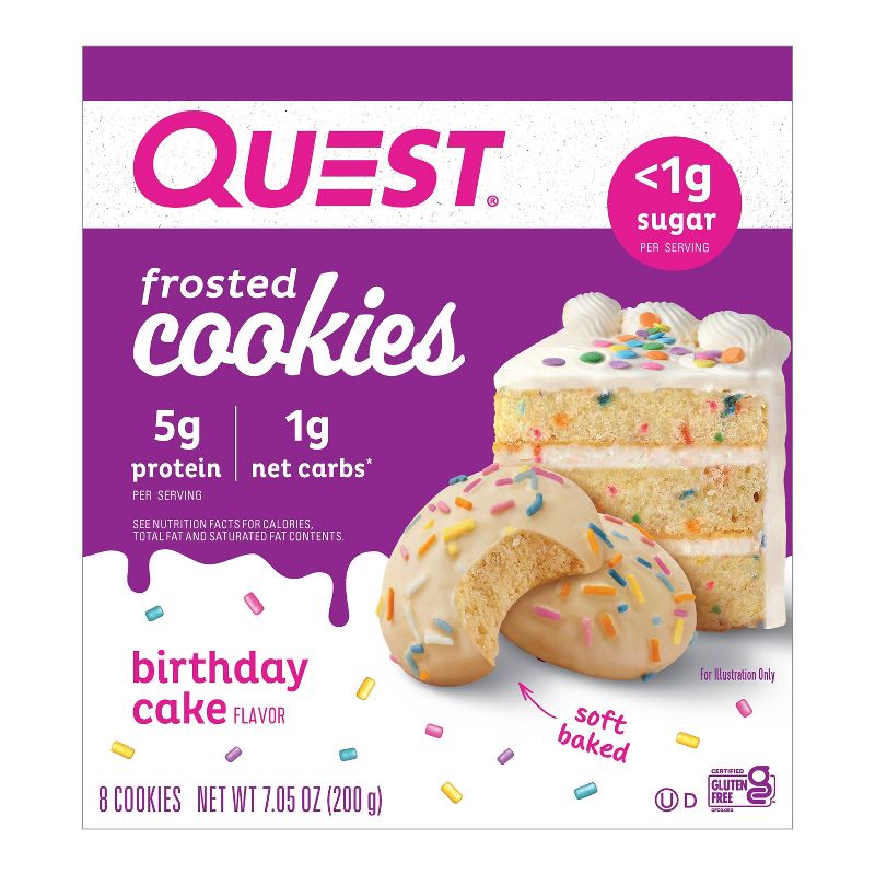 Quest Nutrition 5g Protein Frosted Cookie - Birthday Cake - 8ct, 1 of 14