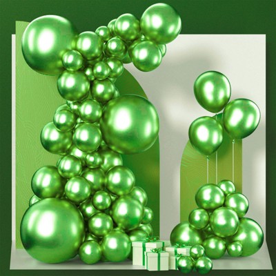 PartyWoo Balloons Metallic Green Apple 18 12 10 5 Inch 100 pcs