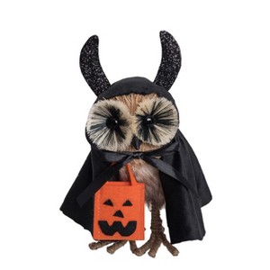 Transpac Sisal Owl Bat Costume Figurine Halloween Tabletop Decor Indoor Home Decoration Gift Hostess Spooky Seasonal Decor - 1 of 1