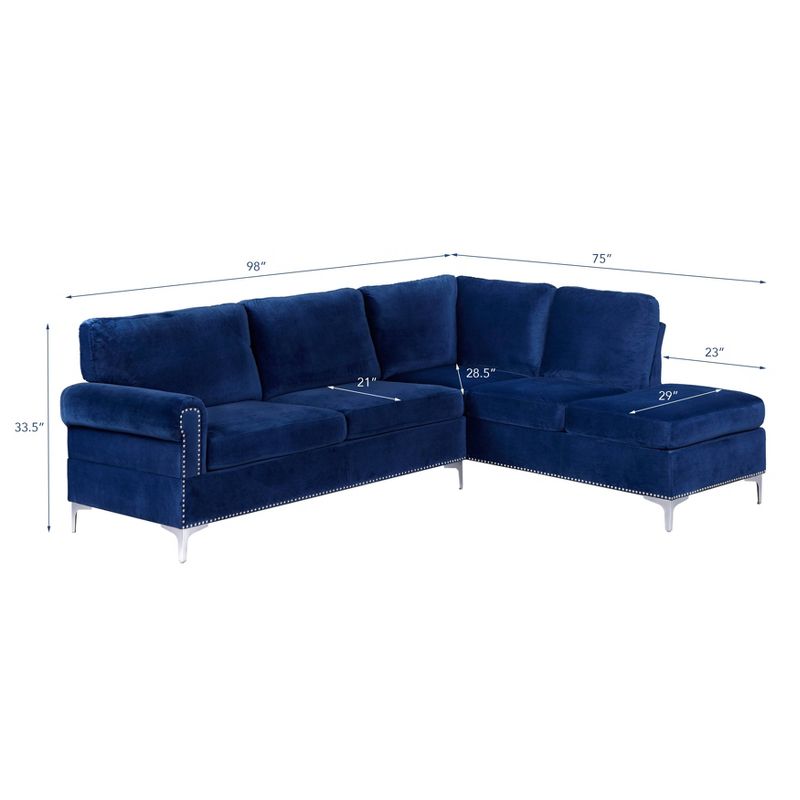 Orinda Sofa Chaise Blue - Buylateral, 6 of 7