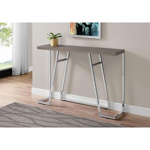NicBex Narrow Console Table with Geometric Design,Stylish Entryway Table with Chrome Metal Angular Legs,Modern Couch Table for Living Room,Taupe - 1 of 4