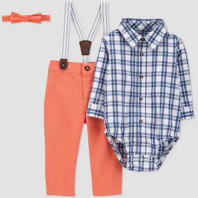 Carter's Just One You® Toddler Boys' Gingham Top & Bottom Set - Coral