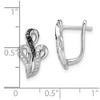 Black Bow Jewelry Black & White Diamond Scroll Omega Back Earrings in Sterling Silver - 4 of 4