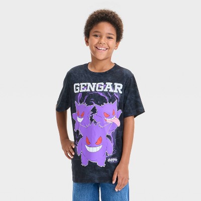 Boys' Glow In The Dark Gengar Short Sleeve Graphic T-Shirt - Black