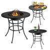 WELLFOR 31.5" Outdoor Wood Burning Fire Table & Cover W-10257 Black - 2 of 4