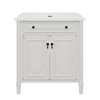 ACEPANO 31 in. W Vintage Country Style Bathroom Vanity with Sink, Soft-Close Doors & Adjustable Shelves-White - 4 of 4