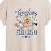 Women's - SpongeBob SquarePants - Teacher Squad Sandy Patrick Gary Squidward Oversized Graphic T-Shirt - image 2 of 4