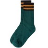 Memoi Women's Ribbed Cotton Rich Striped Cuff Crew Sock - 3 of 4
