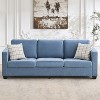 3 Seat Sofa Couch, 89" Chenille Upholstered Sofa with Wide Armrest, Removable Headrest and Cushion, Side Storage Pockets - 2 of 4