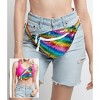 Tipsy Elves Rainbow Sequin Fanny Pack – Pride Waist Bag with Adjustable Strap and Zippered Storage - 2 of 2