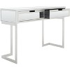 Enzo 2 Drawer Mirrored Desk - Silver/Mirror - Safavieh - 4 of 4