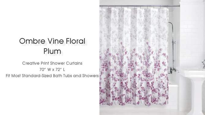 Ombre Vine Floral Shower Curtain - Allure Home Creation, 2 of 8, play video