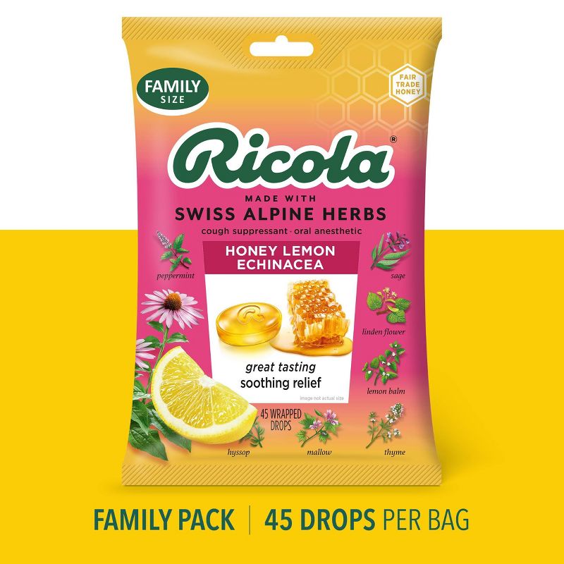 Ricola Throat Drops - Honey Lemon with Echinacea - 45ct, 4 of 10