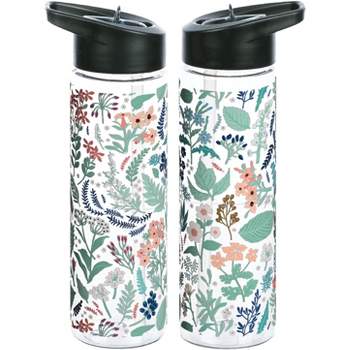 Transparent Plants and Leaves 24 Ounce BPA-Free UV Plastic Water Bottle