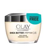 Olay Regenerist Shea Butter + Peptide 24 Face Moisturizer Fragrance-Free -1.7oz