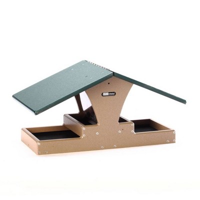 Birds Choice Double Decker Hopper Bird Feeder with Platform with Green Roof