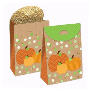 Big Dot of Happiness Pumpkin Patch - Fall, Halloween or Thanksgiving Gift Favor Bags - Party Goodie Boxes - Set of 12 - 1 of 4