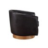 GDFStudio Halden Faux Leather Upholstered Barrel Swivel Chair with Wood Base - 4 of 4